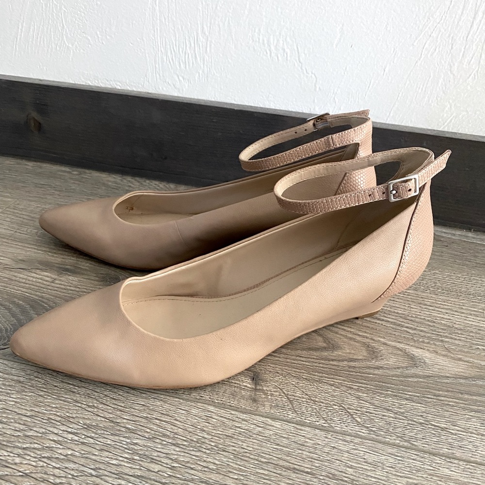 Nude Kitten Heel Wedges